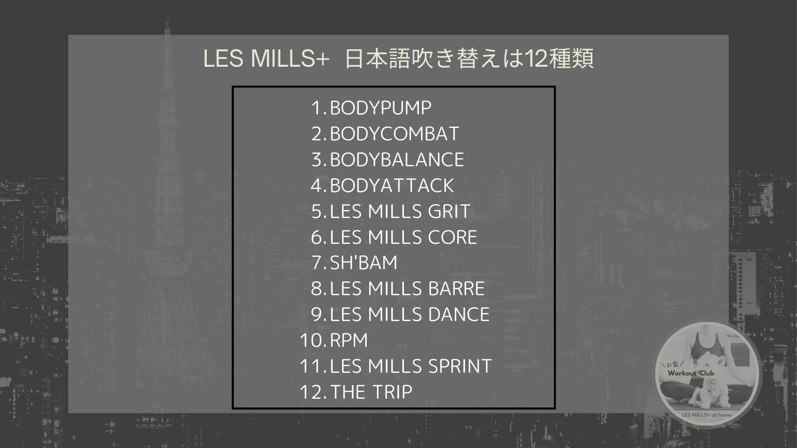 LES MILLS+ 日本語吹き替えはBODYPUMPなどの12種類